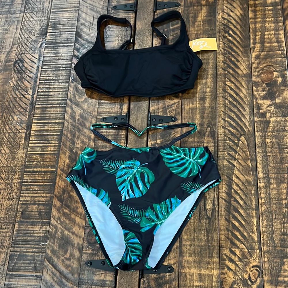 Black Tropical Bikini size small